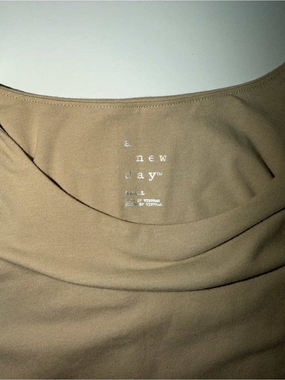 Women's Short Sleeve Sculpt T-Shirt - A New Day Beige S